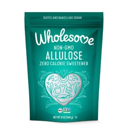 Wholesome Sweeteners 12-Ounce Allulose Sweetener, Zero Calorie Sugar Substitute, Keto Friendly, Non GMO, Non-Erythritol, Gluten Free & Vegan Sweetener, 1 Pack