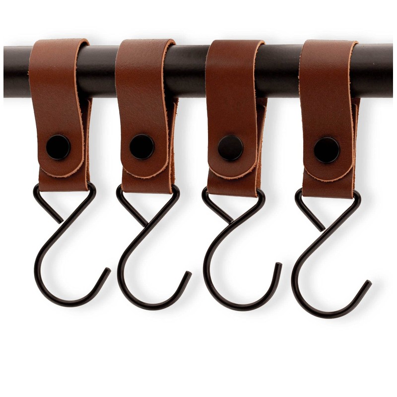 Brute Strength - Multifunctional hook with leather loop - cognac