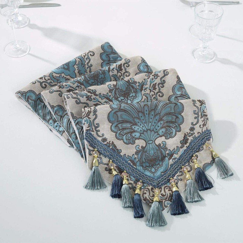 Bettery Home Embroidery Luxury Table Runner Jacquard Fabric Table Runner