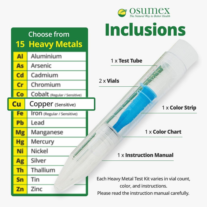 Osumex Heavy Metal Test Kit Copper Sensitive Kit 1 Pack