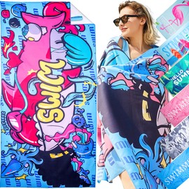 LEcylankEr Beach Towels for Adults XL 180 x 90 CM Large Microfibre Beach Towel Quick Dry Sandproof Beach Towels for Adults Extra Large for Beach/Travel/Pool (Submarine World)