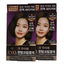Ryeo Uachae Stylish Gray Hair Cream Hair Dye 4N Dark Brown x2 / 려 우아채 멋내기 새치크림 염색약 4N 짙은갈색 x2개