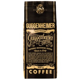 GUGGENHEIMER COFFEE - 500 g Espresso Kaffee GEMAHLEN - wenig Säure und Bitterstoffe - Bester Espresso für Espressokocher - Aromabeutel zu 2 x 250g