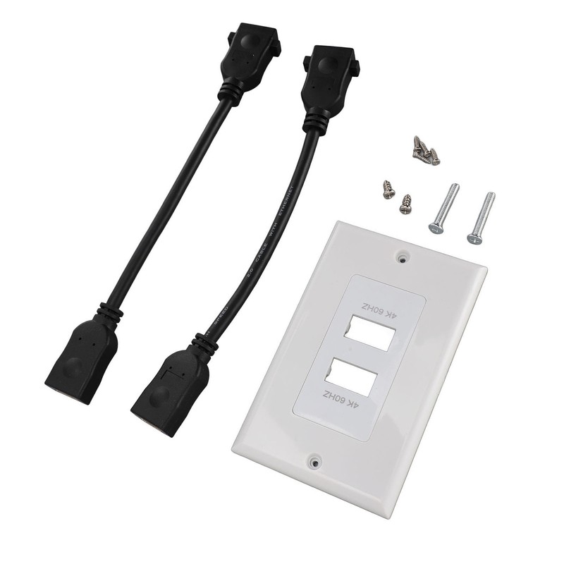 2 Ports HD Multimedia Interface 2.0 Wall Plate 4K 60Hz