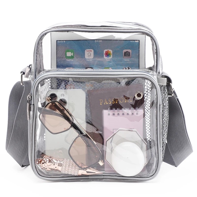 Clear PVC Crossbody Bag for Concerts – 28×21×9cm Lightweight Shoulder