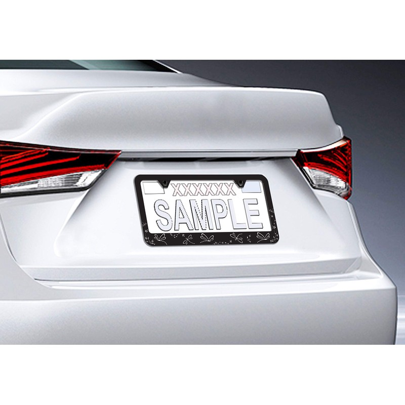 BARON-JEWELRY Fun Dragonfly License Frames (White Dragonfly)