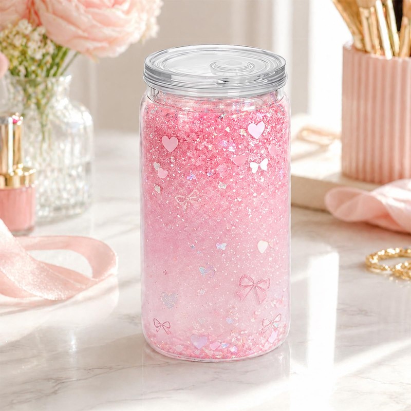 YOUKE OLA 20 Pack Acrylic Snowglobe Tumbler Pre-Drilled Double Wall