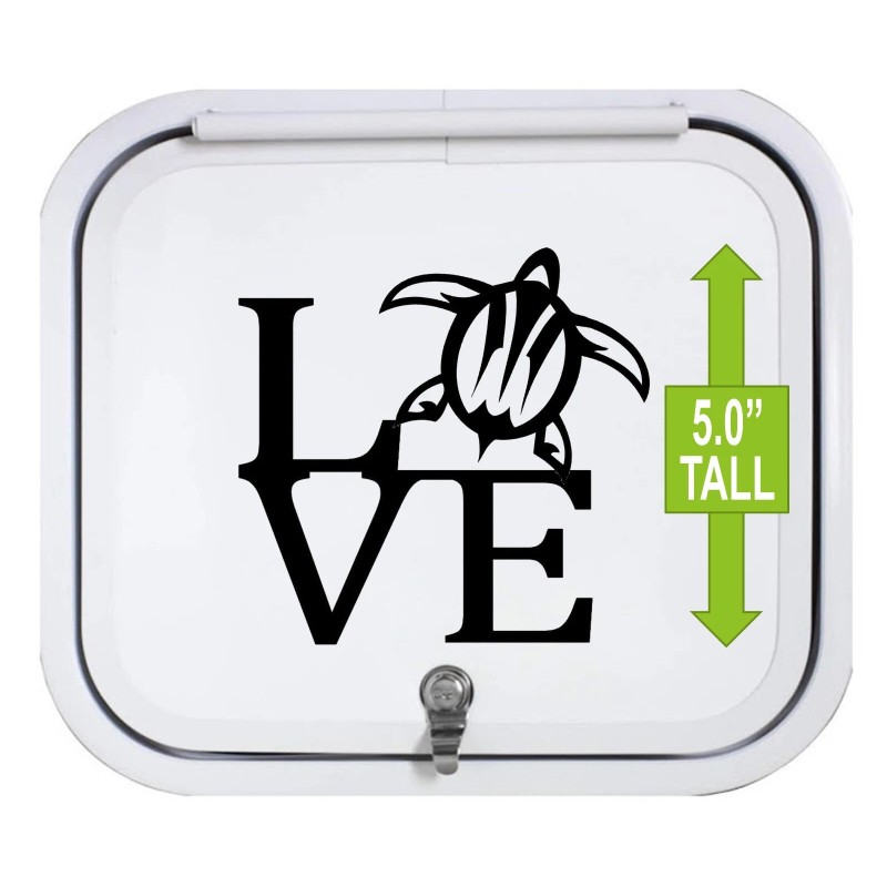 Bluegrass Decals Sea Turtle Decal LOVE Sticker for Car Window