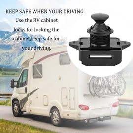 MTSmart Keyless RV Cabinet Locks with Large Push Button, ABS RV Cabinet Catch Lock for RV Motorhome Trailer Caravan Van Yachts Boats (Black, Pack of 10)