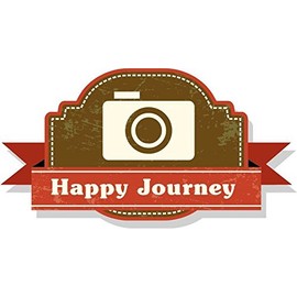 Zirni Happy Journey Vintage Retro Grunge Vacation Travel Label Sticker Decal Design