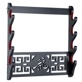 Eforlife 4 Tier Sword Stand - Wall Mount Samurai Sword Holder Display Stand - Katana Wakizashi Tanto Wall Hanger - Four Layer (16inch Classic)