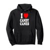 I Heart (Love) Candy Canes Winter Peppermint Christmas Pullover Hoodie