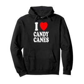 I Heart (Love) Candy Canes Winter Peppermint Christmas Pullover Hoodie