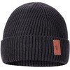BISON DENIM Men's Knitted Beanie Hat Warm Fleece Running Hat
