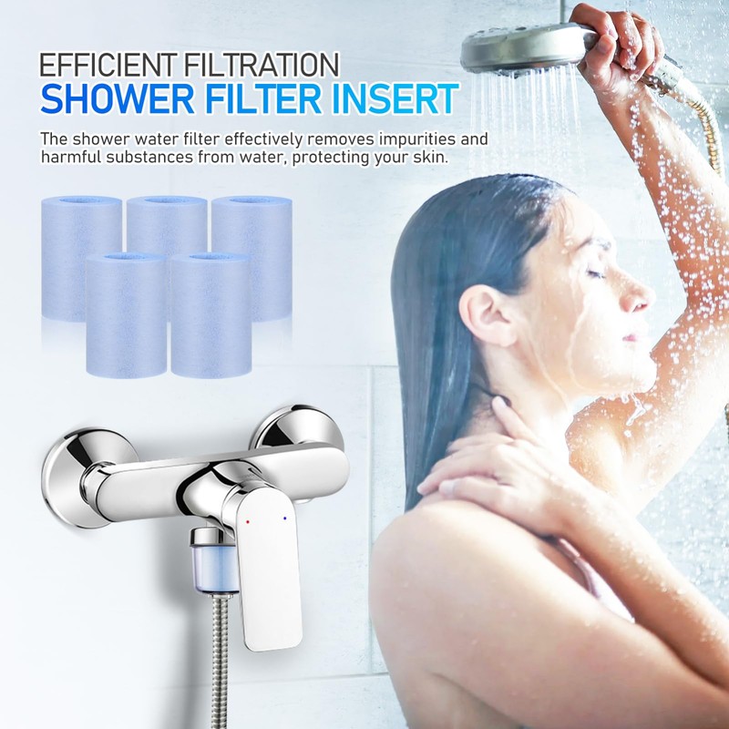 Luxshiny Pack of 20 Shower Filters Cotton Universal Water Filter