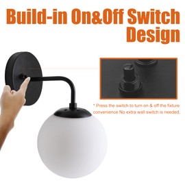 Facon 12V RV Dinette Wall Sconce with 1 X E26 Replaceable Bulb (Bulb Included), LED Wall Light with Glass Shape and Switch, 12Volts DC Interior Light for RV, Motorhome, 5th Wheel, Camper