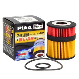 PIAA Oil Filter, Oil Element, Twin Power + Magnet, Best Function Element with Our Own Double Filter Paper Structure + Magnetic Ring, 1 Piece Set (Toyota Cars) Crown Mark X Lexus Others Z12-M