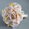 YSOJMAN Waterfall Pink Burgundy Ivory Rose Wedding Bouquet for Bride