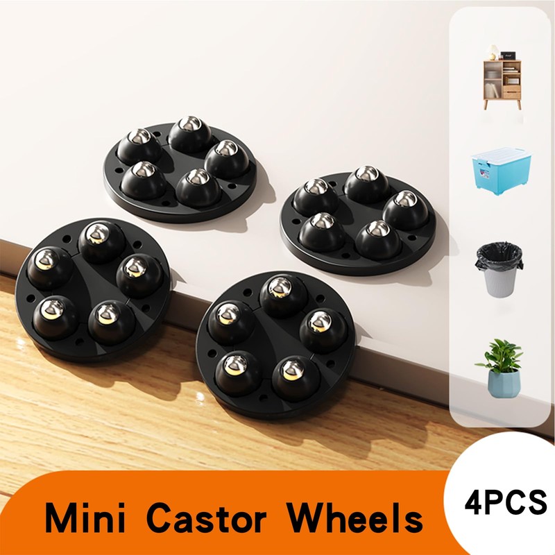 Self Adhesive Mini Caster Wheels, 360° Swivel Mute Universal Wheel