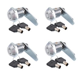 Bohaner 4 X Cam Lock 25mm Drawer Cabinet Locking Mailbox Lock Security Zinc Alloy Letter Box Locks Cupboard Locker Dresser Lock for Cabinet Drawer Cupboard Mail Box Door Toolbox