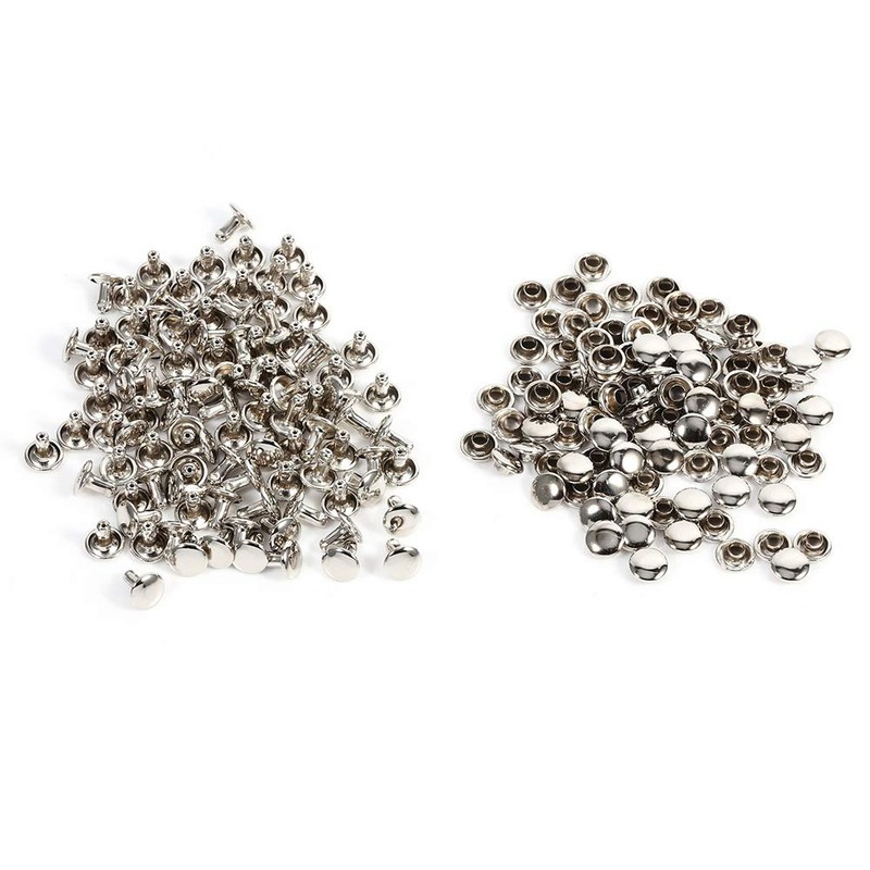 100 Pack 8mm x 8mm Double Cap Rivets Leather Rivets