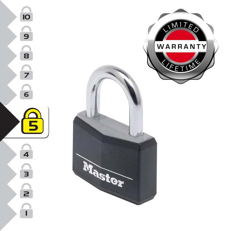 Master Lock 9150EURDBLK 50mm Black Covered Aluminium Padlock