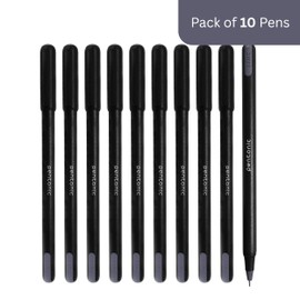 Pentonic 0.7mm Ball Point Pen Blister Pack | Black Body | Black Ink | Set of 10 Pens