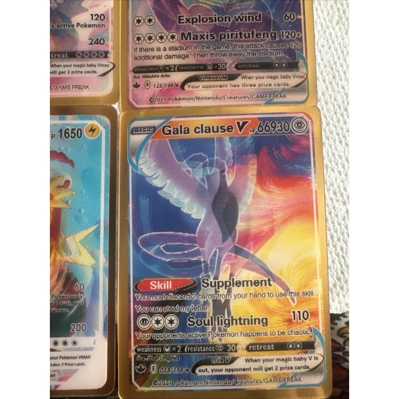 Pokémon 3D Gold Fan Art 4 cards LotNM