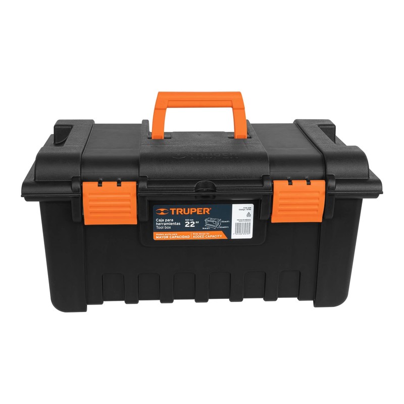 TRUPER CHA-22N 4.9Lb Extra-Wide Toolboxes Orange 22"X12 1/2"X11"