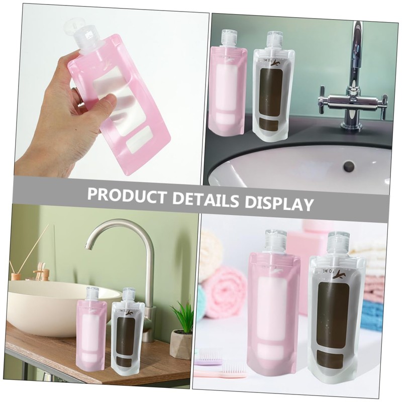 Ipetboom 20pcs Travel Pouch for Shampoo Conditioner and Lotion Stand-up