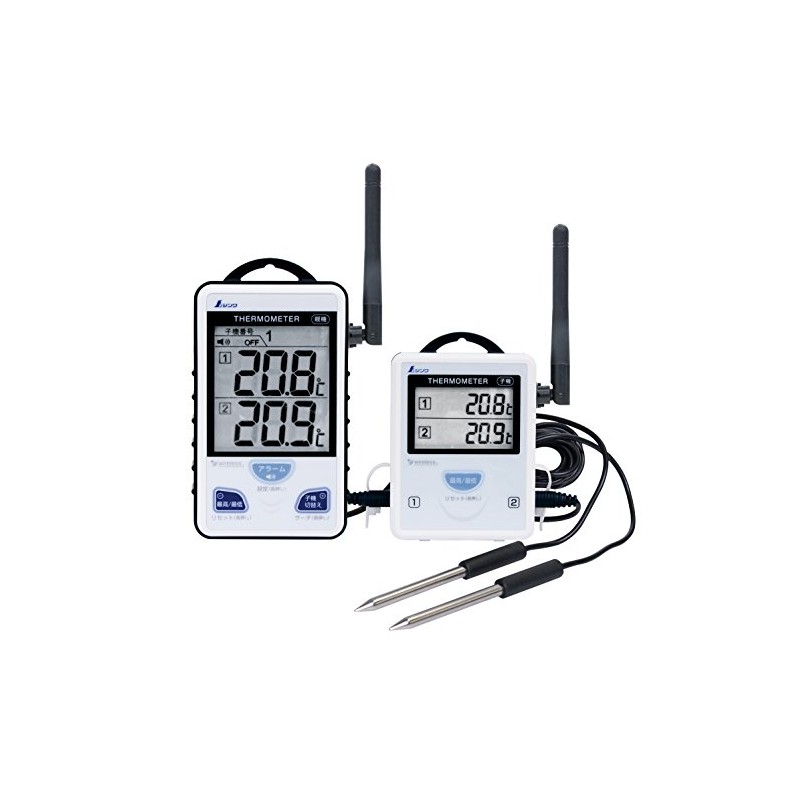 Shinwa Sokutei 73441 Wireless Thermometer A, Max/Min, Isolated Twin Probe,