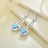 Rocayi Heart Aquamarine Earrings 925 Sterling Silver Infinity Dangle Drop
