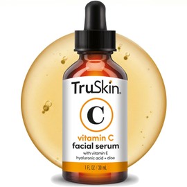 TruSkin Naturals Vitamin C Serum for Face, Topical Facial Serum with Hyaluronic Acid & Vitamin E, 1 fl oz.
