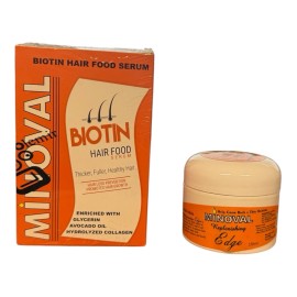 MINOVAL REPLENISHING EDGE HELP GROW BACK A THIN HAIRLINE 2oz / & Biotin Serum