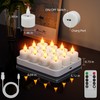 Rechargeable Flameless Tea Lights Candles with Remote Charging Base 12Pcs