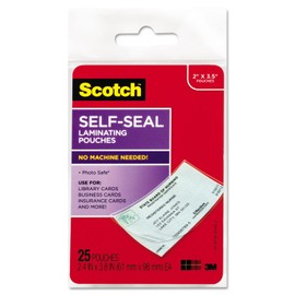Scotch LS851G Business Cards Laminating Pouches, 3-7/8-Inch x2-7/8-Inch ,25/PK,Clear