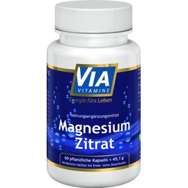 Magnesium citrate, very fast effective, vegan, purely natural, best bioavailability, premium quality from Germany, magnesium citrate, tri-magnesium di-citrate