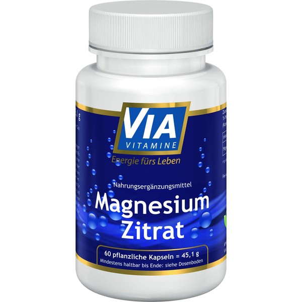Magnesium citrate, very fast effective, vegan, purely natural, best bioavailability,