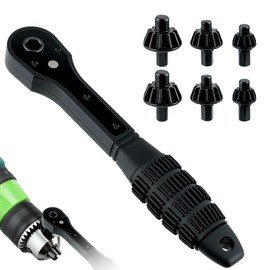 Mcbazel 3-in-1 Ratchet Drill Chuck Key Wrench with 2 Sets Sockets, Universal Magnetic Ratcheting Chuck Spanner, Replacement Tool for Drill, Compatible with Most Electric Drills and Power Tools