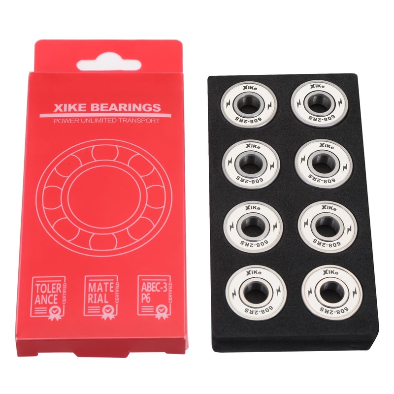 XiKe 8 Pcs 608-2RS Skateboard Bearings 8x22x7mm High Speed Smooth