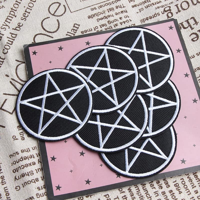 Opexicos 10Pcs Pentagram Patch Pentacle Satanic Occult Goth Wicca Witch