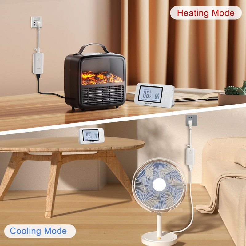 DIGITEN Wireless Thermostat Outlet Temperature Controlled Outlet with Power Cord