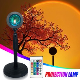 Sunset Light,Multicolor Changing Sunset Light for Table - Home Business Rotatable Night Lantern for Romantic Decor for Bedroom, Gathering