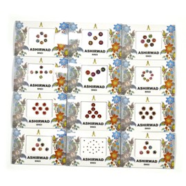 ASHIRWAD 12 Combo Bindi Packs All in One Indian Multicolor Multisize, Multi Design Reusable Stone Crystal Forehead Tika, Face Jewels Stickers Bridal Bindis (Bindi-06)
