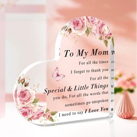 【2025 Mothers Day Gifts】Easter Basket Stuffers Gifts For Mom  , Gifts For Moms Birthday Heart Acrylic Plaque For Mom Mothers Birthday Gifts Best Mom Gifts - Size: Mom Thank you for being