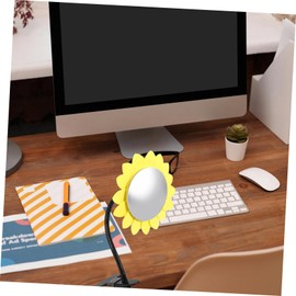 Operitacx Konvexer Spiegel Schreibtisch-rückspiegel Klemme Computer-Schreibtisch-Monitor Sicherheitsspiegel Einfache Einstellung Gelb