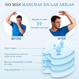 100 Pcs Parches Antitranspirantes para Axilas, Almohadillas Absorbentes de Sudor, Protector Invisible para Ropa, Anti Manchas para Camisa Hombre Mujer Desechables