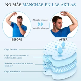 100 Pcs Parches Antitranspirantes para Axilas, Almohadillas Absorbentes de Sudor, Protector Invisible para Ropa, Anti Manchas para Camisa Hombre Mujer Desechables
