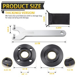 7PCS Angle Grinder Nut Angle Grinder Flange Wrench, Premium Flange Metal Lock Nut with Storage Bag, Compatible with Milwaukee Makita Metabo Dewalt Bosch Ryobi Decker 4.5" 5" 5/8-11 Replacement Part