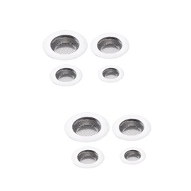 Operitacx 2 Sätze Bodenablauffilter Abfluss Stecker Bad Haarablauffänger Wanne Sieb Haarfänger Abtropfen Lassen Ersatz Abflüsse Becken Silber 4 Stück * 2